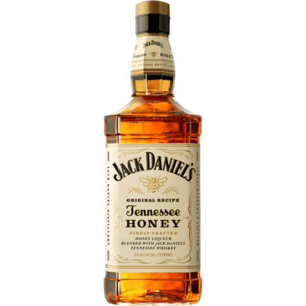 Jack Daniel’s Tennessee Honey Bottle with Golden Label and Honey Bee Design