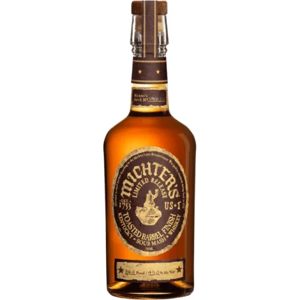 Michter’s US 1 Sour Mash Whiskey bottle with vintage-inspired label, showcasing its distinct character and premium craftsmanship.