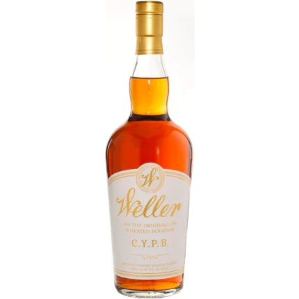 Weller C.Y.P.B. Bourbon bottle with elegant white label and gold accents, showcasing its rare and refined character.